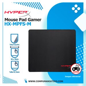 Mouse Pad Gaming Tela, Caucho, Negro | Talla M | HyperX Fury S Pro (HX-MPFS-SM)