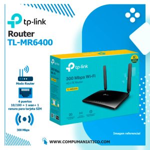 Router 4G LTE Inalámbrico N a 300Mbps | TP-Link (TL-MR6400)
